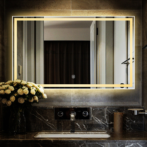 Cadre en aluminium Moderne LED <span class=keywords><strong>Miroir</strong></span> Lumière <span class=keywords><strong>Salle</strong></span> <span class=keywords><strong>De</strong></span> <span class=keywords><strong>Bains</strong></span> Vanité LED <span class=keywords><strong>Lumineux</strong></span> <span class=keywords><strong>Miroir</strong></span> Antibuée Douche <span class=keywords><strong>Miroir</strong></span> - Product Image 1