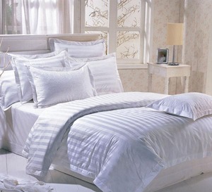100% <strong>Cotton</strong> Luxury <strong>Sateen</strong> Stripe Dubai <strong>Bed</strong> Sheets <strong>Set</strong> for Hotel <strong>Bed</strong> Linen - Product Image 1