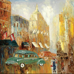 Lienzo <span class=keywords><strong>de</strong></span> paisaje urbano con textura <span class=keywords><strong>de</strong></span> cuchillo, pintura al óleo moderna para pared hecha a mano para decoración <span class=keywords><strong>de</strong></span> sala <span class=keywords><strong>de</strong></span> estar, hotel y cafetería - Product Image 4