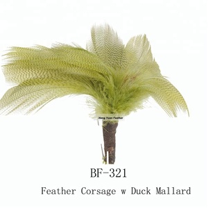 Feather flower handmade flower corsage for master of ceremonies, the bride and groom, custom wedding brooch - Product Image 5