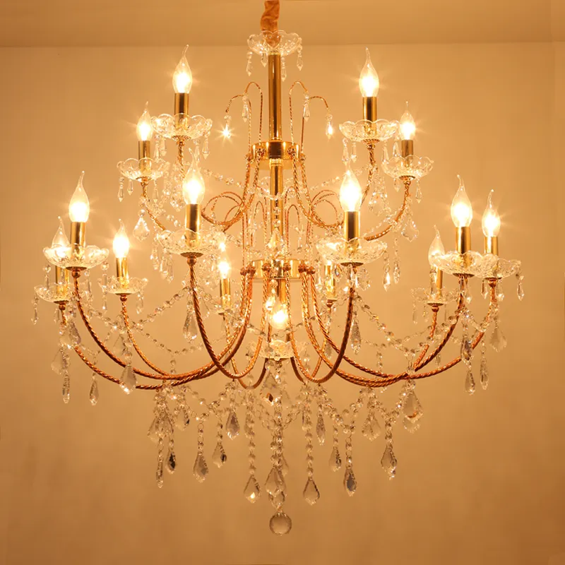 Iralan — lustre en cristal ancien doré, de haute qualité, luminaire décoratif d'intérieur, pour salon, salle à manger, chambre à coucher, éclairage d'hôtel