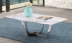 Foshan muebles de sala moderna base de acero mármol <span class=keywords><strong>travertino</strong></span> <span class=keywords><strong>mesa</strong></span> de café - Product Image 5