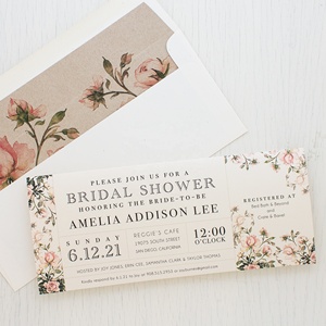 A buon mercato Floreale e Giardino A Tema Bridal Shower Inviti con Busta