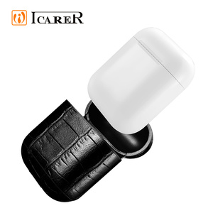 Precio de fábrica de bambú patrón Funda de cuero genuino para Earpods para los <span class=keywords><strong>Airpods</strong></span> 2 - Product Image 6