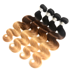 Può fornitori capelli Della Regina 1b 4 27 ombre dell'onda del corpo di estensione dei capelli umani della cuticola allineati virgin dei capelli umani da molto giovani ragazze - Product Image 1