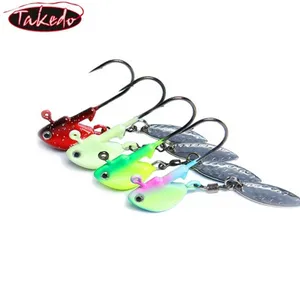 TAKEDO weihai HX06 3.5g 7g 10g 14g 21g fish type strengthen fishing jig head hook fishing jig hook with rotating spoon