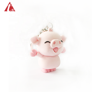 <span class=keywords><strong>dessin</strong></span> animé cochon jouet porte-clés en silicone souple en caoutchouc pvc 3D cochon porte-clés en caoutchouc porte-clés - Product Image 4