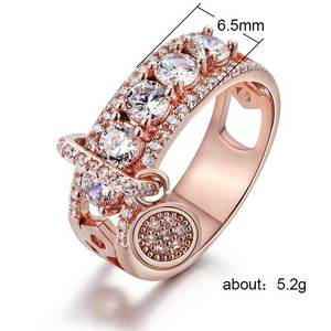 Lokaoshi — bague en diamant plaqué or Rose, bijou pour femmes, promesse de mariage, CZ, nouveau Design