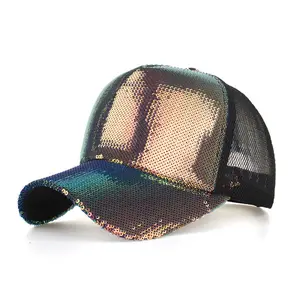 Groothandel Sequin Baseball Caps Stijlvolle Vrouwen Sport Glitter Hoeden