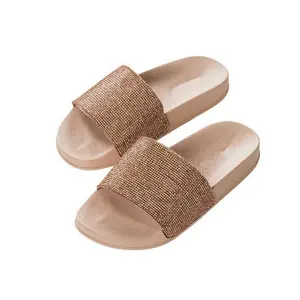 Ultimo Disegno Donna Scintillio Lavabile Slipper Sandali Con Strass