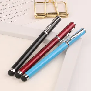 2023 Factive logotipo multicolor personalizado mini 2 en 1 bolígrafo Stylus pantalla táctil bolígrafo de Metal para teléfonos inteligentes portátiles