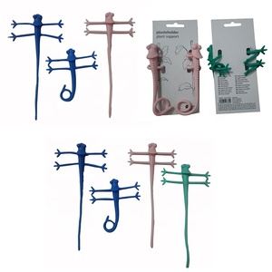 2 Pièces Décoratif en plastique souple Pliable Réutilisable de forme animale grenouille flamant mante singe lézard plante cravate support - Product Image 6