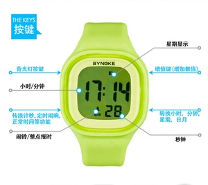 Thời Trang Silicone Odm Xem 2020 Tùy Chỉnh Nhựa Trẻ Em Vuông <span class=keywords><strong>Analog</strong></span> Sô Cô La Bracelet Thiết Kế 9 Mét Kỹ Thuật Số Trung Quốc Movt Móc Khóa - Product Image 3