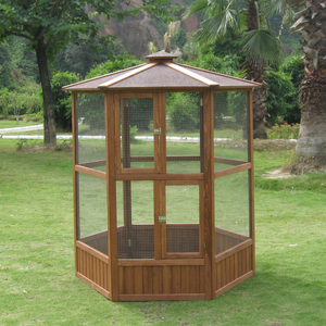 Houten Vogelkooi Sterke Draad Mesh Massief Houten Vogelhuisje - Product Image 2