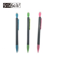 Lápiz Mecánico Hexagonal STASUN de 0.5mm y 0.7mm, con Mina Negra HB, Automático, con Borrador, 6 Colores, para Exámenes Escolares y Oficina