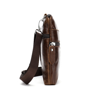 <span class=keywords><strong>Amazon</strong></span> Venta caliente bolsa de mensajero para los hombres del pecho del hombro con piel de vaca de cuero 2222 - Product Image 3