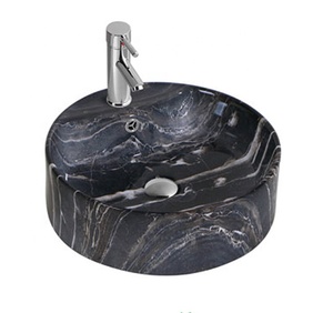 Baño de artístico montado en la cuenca de grano de madera barco de piedra forma lavabo en el cuarto de baño - Product Image 6