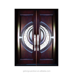 Puertas Interiores de Madera Maciza de Caoba con <span class=keywords><strong>Media</strong></span> Ventana y Aislamiento Térmico, Diseño Moderno Abatible - Product Image 3