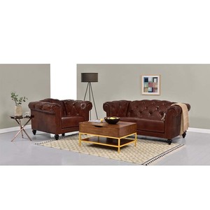 <span class=keywords><strong>2</strong></span> places <span class=keywords><strong>chesterfield</strong></span> en cuir véritable antiquités meubles ensembles salon canapé ensemble - Product Image 1