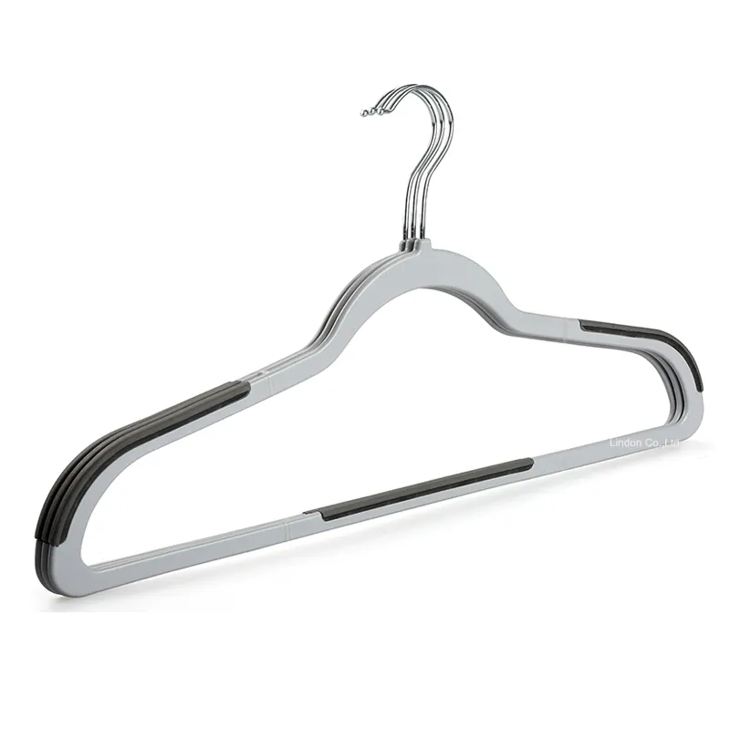 Cheap Non Slip Rubber Inserts Slim Grips Thin Plastic Shirt Clothes Hanger for Supermarket