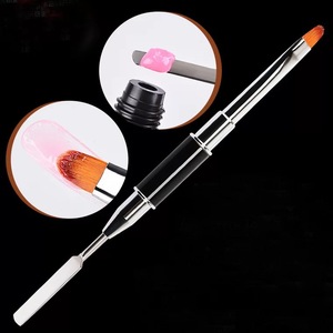 Doble cabeza profesional 2 in1 metal espátula herramienta del dedo para polygel <span class=keywords><strong>arte</strong></span> de uñas cepillo - Product Image 6