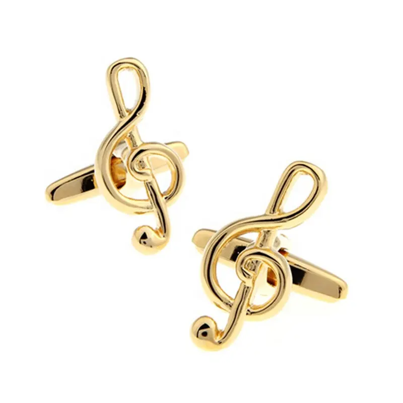 musical notation gold plating for Music hobby people cheap price cufflink shirts maker