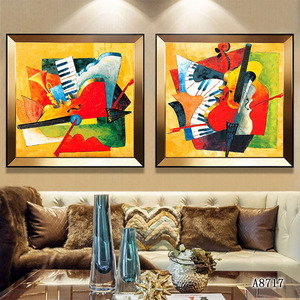 Instruments <span class=keywords><strong>de</strong></span> <span class=keywords><strong>musique</strong></span> <span class=keywords><strong>peinture</strong></span> à l'huile abstraite pour la décoration murale du salon - Product Image 2