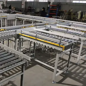 The Roller Conveyor Polyvee Belt Transmission Roller Conveyor System Line With Pop Up Transfer Conveyor