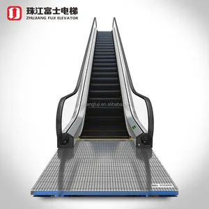 China Fuji productor 30 grados vvvf comercial escaleras con vidrio exterior revestimiento