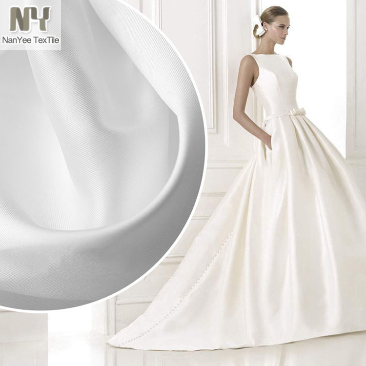 Tela de satén para vestido de novia, poliéster elástico mate, 205gsm, venta al por mayor