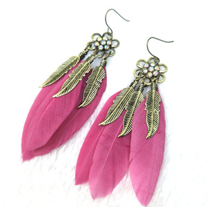 Envío <span class=keywords><strong>gratuito</strong></span> pendiente de moda flor largo de la hoja de cuentas de borla, pendientes para las mujeres chica regalo - Product Image 2