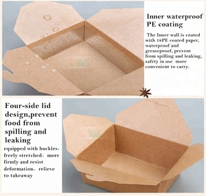 Rettangolo facile fold close imballaggio togliere contenitore di carta scatole di cibo per victualing casa - Product Image 5