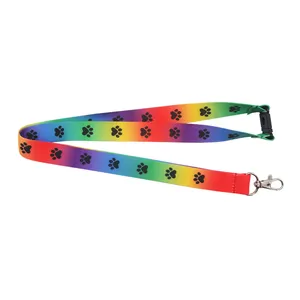 Wholesale custom made gay pride lanyard rainbow colors lanyard