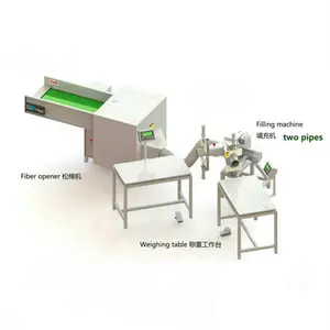 Travesseiro automático para enchimento, máquina de enchimento de travesseiro de fibra com almofada para pesagem