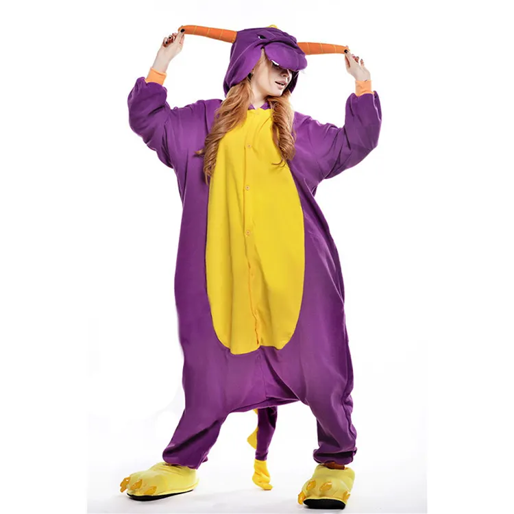 Оптовая продажа с фабрики Лидер продаж взрослых животных Фиолетовый животных пижамы <span class=keywords><strong>Onesie</strong></span>