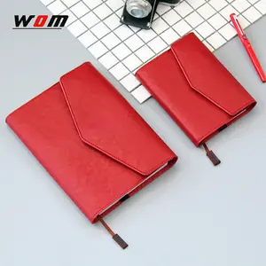 Красный конверт Тип швейная вязка кожаная записная книжка-календарь с ручкой