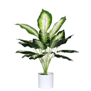Usine en gros de haute qualité fleur artificielle aglaonema fausse plante pour la décoration intérieure