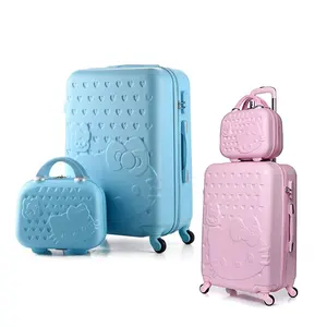 Enfants Pc personnalisé voyage chariot bagages sacs valise ensembles en plastique valise à roulettes pour enfants