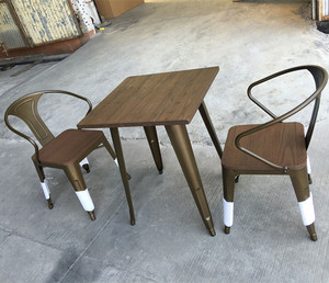 Buena calidad de oro proveedor restaurante vintage de metal de mesa y silla - Product Image 6