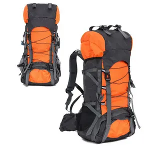 लंबी पैदल यात्रा बैग 50L पर्वतारोहण बैग वर्षा कवर के साथ यात्रा डेरा डाले हुए बैग स्कीइंग आउटडोर खेल के लिए उपयुक्त