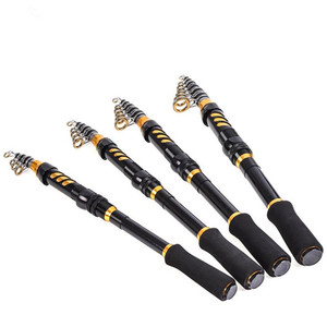 Grosir serat karbon tinggi 4.9FT 5.9FT 6.9FT 7.9FT portabel air asin teleskopik tongkat pancing berputar