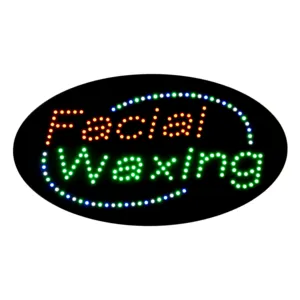 15x27 Inches Bright LED Open Sign Electronic Lighted Signs for Facial Waxing, Window, On/Off/Flashing Modes