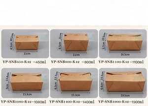 Rettangolo facile fold close imballaggio togliere contenitore di carta scatole di cibo per victualing casa - Product Image 6