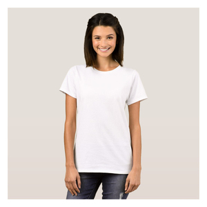 Cuello redondo manga corta <span class=keywords><strong>Mujer</strong></span> <span class=keywords><strong>Camiseta</strong></span> básica en blanco T camisa de ventas - Product Image 2