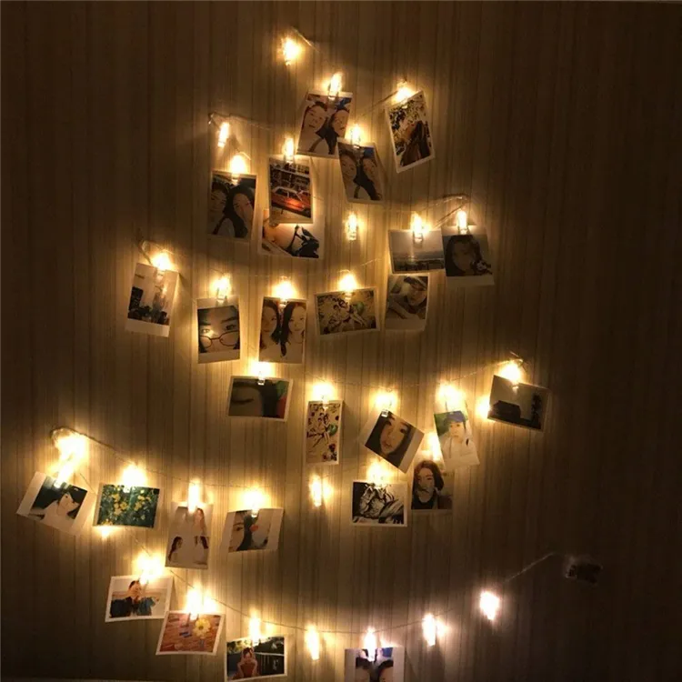 30 LEDS 9.8Ft IP65 Timer Remote Control Home Decor Photo Clip Micro Led Fairy Light String