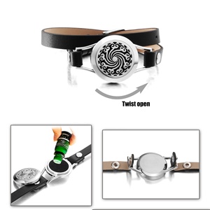 <span class=keywords><strong>Bracelet</strong></span> diffuseur d'huiles essentielles le plus vendu, en acier inoxydable 316L, bijou d'aromathérapie avec <span class=keywords><strong>bracelet</strong></span> en <span class=keywords><strong>cuir</strong></span> - Product Image 2