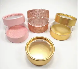 Round Box Box Packaging Premium Custom Private Label Round Box Circle Round Glitter Lashes Box Custom Round Eyelash Box Packaging