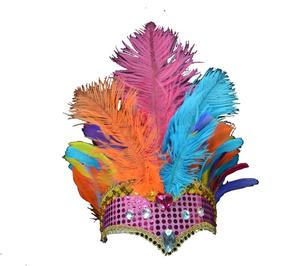 Mode <span class=keywords><strong>coiffure</strong></span> pour la fête de <span class=keywords><strong>bal</strong></span> Carnaval autruche plume coiffe - Product Image 4