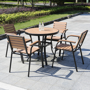 restaurant furniture dining <strong>round</strong> <strong>table</strong> and chairs set outdoor <strong>patio</strong> furniture set waterproof stackable chair - Product Image 2