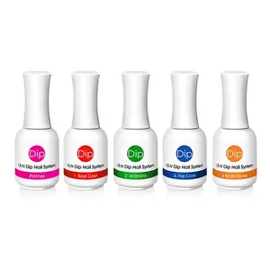 10 ml Bottiglia di Immersione Liquido Colla Del Chiodo Starter Kit Per Sistema di Tuffo In Polvere Manicure Del Gel di Base/Top/ attivatore/Spazzola Saver/Legame